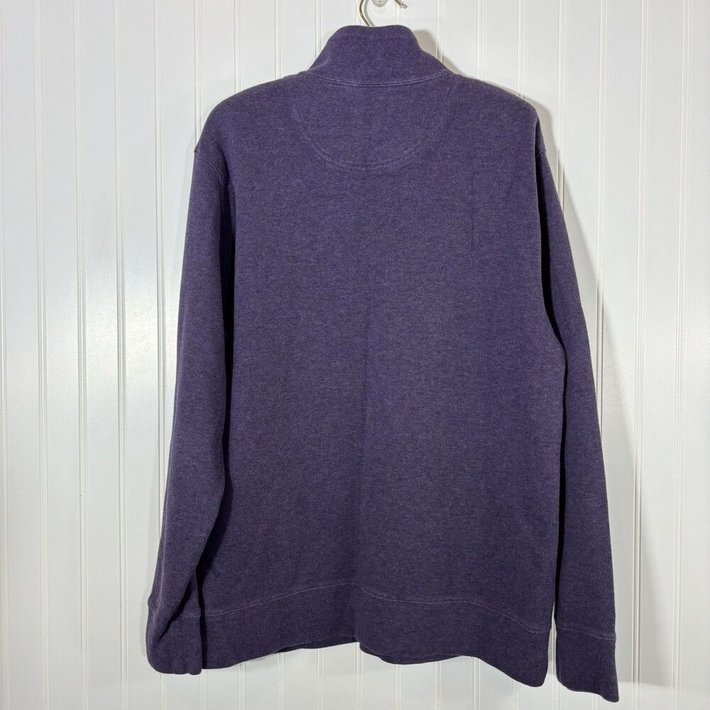 Lands End Mens Purple 1/4 Zip Pullover Sweater Size XL Cotton Heritage Classic - Picture 2 of 11